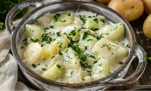 Cremiger Rahmkohlrabi mit Petersilie, ein köstliches Rezept für ein einfaches und leckeres Gericht.